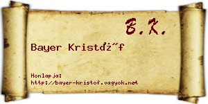 Bayer Kristóf névjegykártya